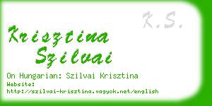 krisztina szilvai business card